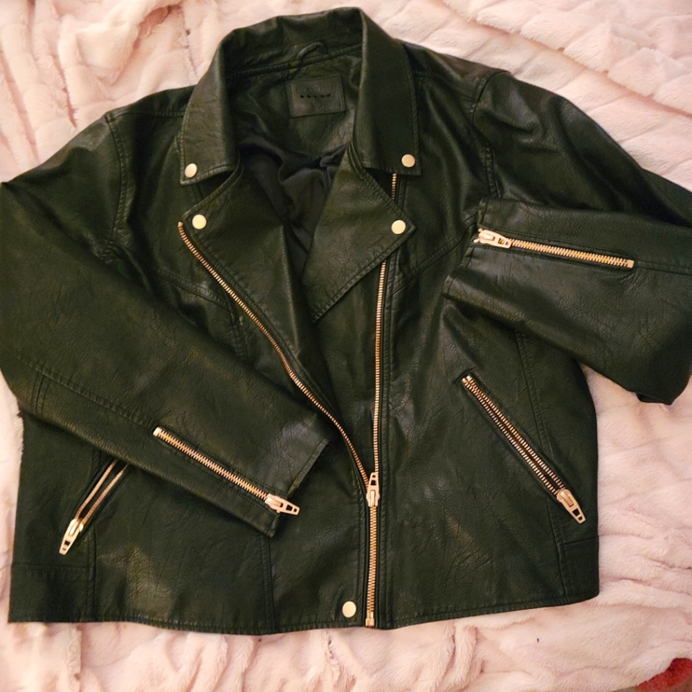 Faux Leather moto jacket  BlankNYC 3x